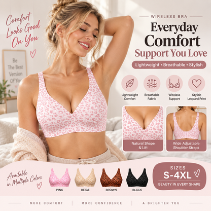 🏆 Ultra-Lift Leopard Print Jelly Bra | Women’s Wireless Support Bra ✨ Say Hello to a Naturally Lifted Look! 💖