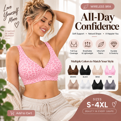 🏆 Ultra-Lift Leopard Print Jelly Bra | Women’s Wireless Support Bra ✨ Say Hello to a Naturally Lifted Look! 💖