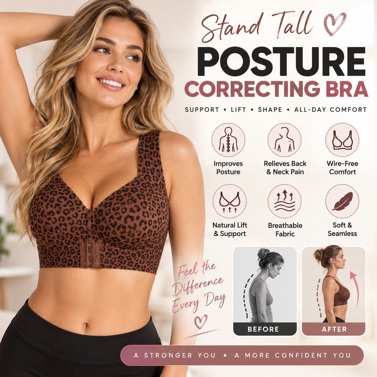 🔥LAST DAY 49% OFF - ✨ Wireless Posture Support Bra with Easy Front Closure 🖤