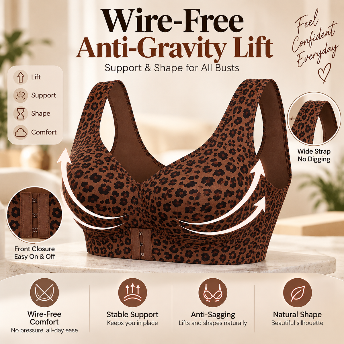 🔥LAST DAY 49% OFF - ✨ Wireless Posture Support Bra with Easy Front Closure 🖤