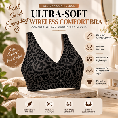 🏆 Ultra-Lift Leopard Print Jelly Bra | Women’s Wireless Support Bra ✨ Say Hello to a Naturally Lifted Look! 💖